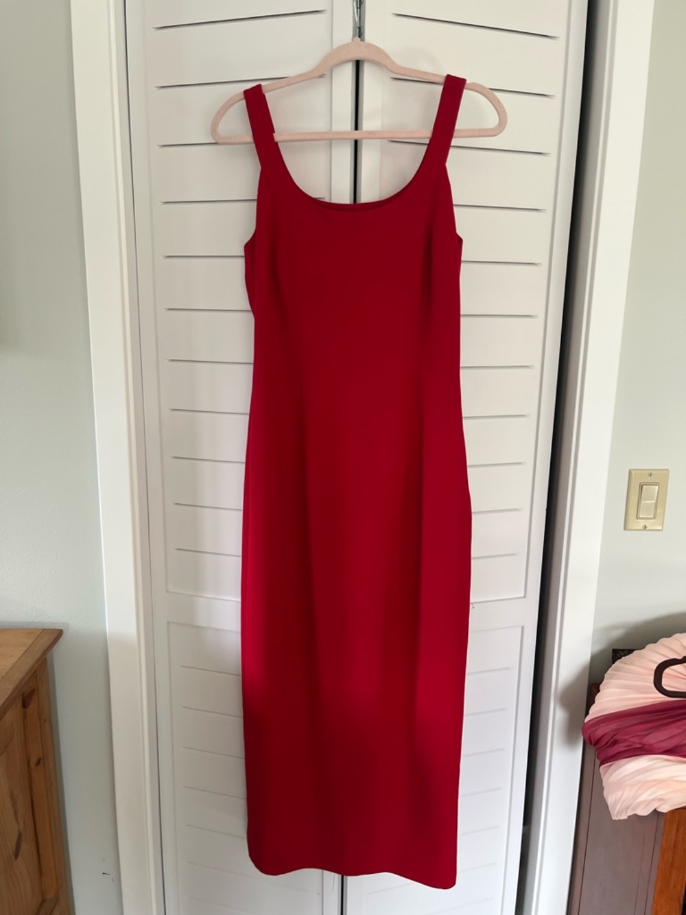 Andrea Polizzi vintage Sleek Red Scoop-Neck Midi Dress